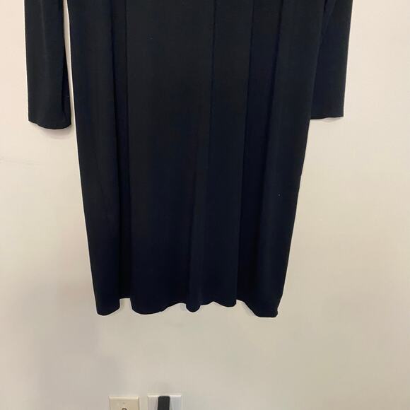 J Jill Black Long Open Sweater Cardigan Teacher Long Sleeve Tie Front Medium - Picture 9 of 12